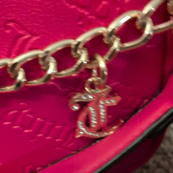 Nwt Juicy Couture Hot Pink Shoulder Bag with Gold Chain - Picture 7 of 16